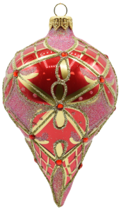 Glass Christmas Ornament Shiny Coral