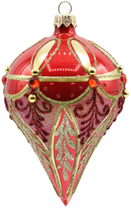 Glass Christmas Ornament Shiny Coral