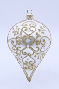 Glass Christmas Ornament Matt White