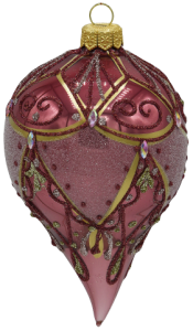 Glass Christmas Ornament Shiny Berry Pink