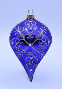 Glass Christmas Ornament Matt Royal Blue