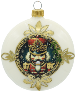 Glass Christmas Ornament Pearl White